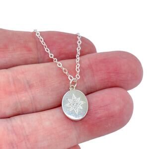 Efy-Tal Ester Oval CZ Starburst Necklace | Sterling Silver 925 | 16"-18"